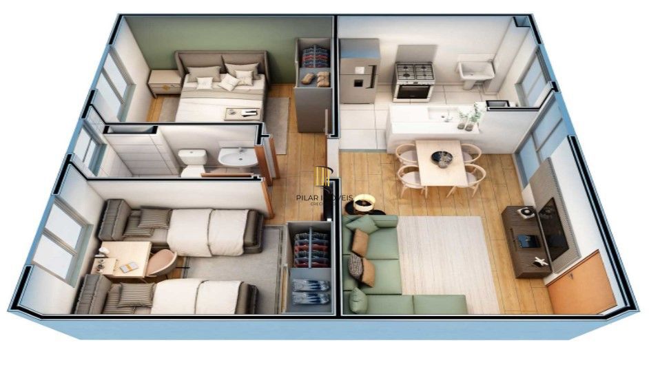 PORTO NOBRE vende Ap de 2 dorm com 1 vaga em Gravataí