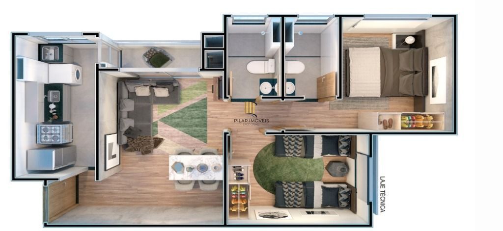 PORTO NOBRE vende apartamento PORTO MONTENEGRO, de 2 dormitórios, sendo 1 suíte, com varanda e churrasqueira, na Região do Jardim Planalto