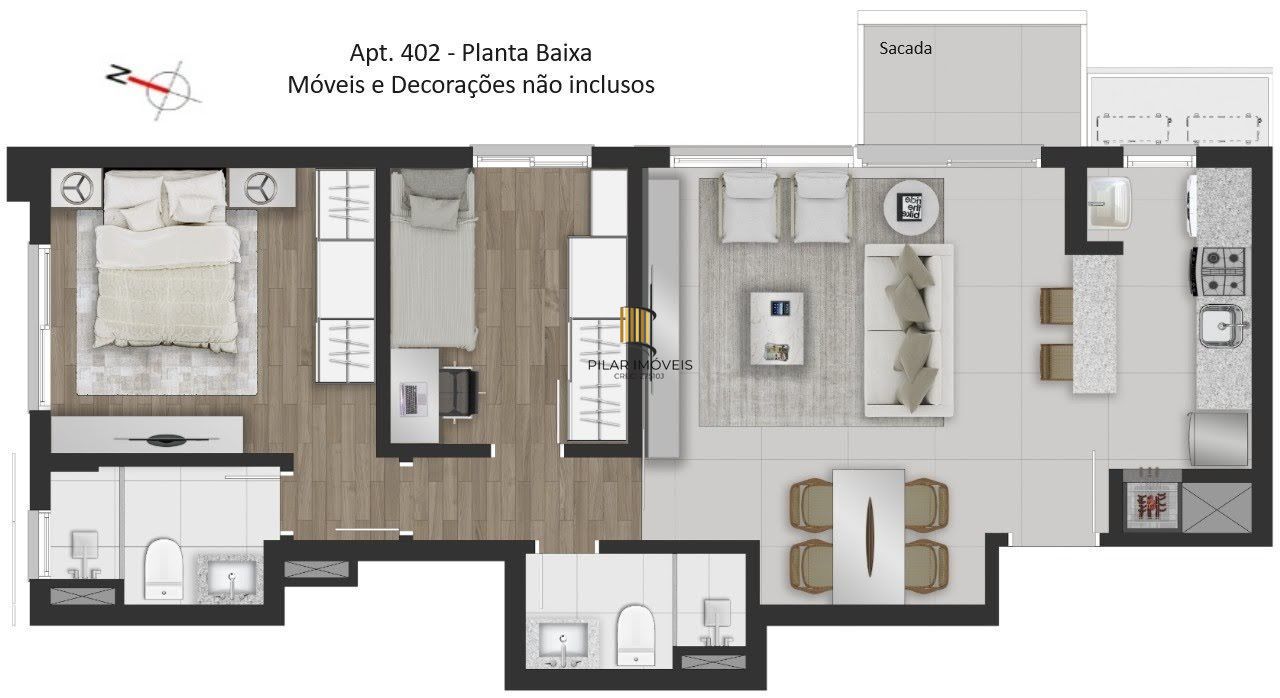 Apartamento 2 dormitórios no bairro Petrópolis