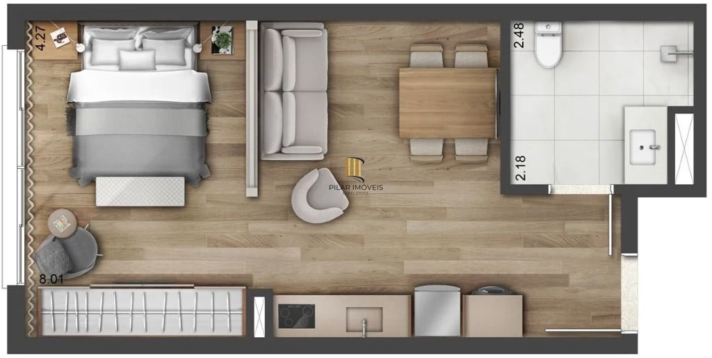 Apartamento com 1 dormitório à venda, 42 m² por R$ 700.000,00 - Petrópolis - Porto Alegre/RS - Pilar Imóveis