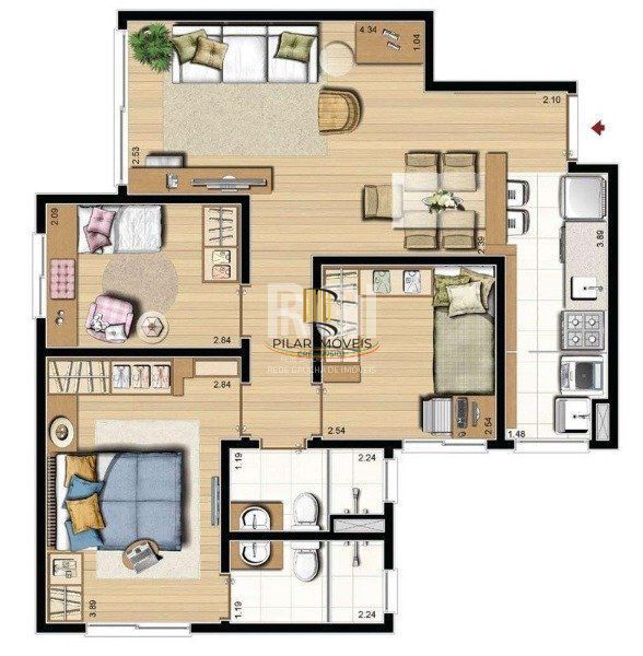 Apartamento em Porto Alegre, no bairro Sarandi, com 3 dormitório(s), e 3 banheir