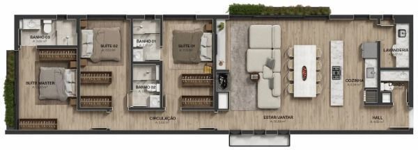 Apartamento em Porto Alegre, no bairro Tristeza, com 3 dormitório(s), e 3 banhei