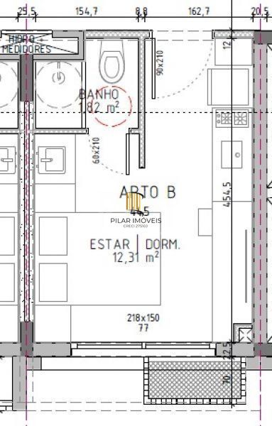 Apartamento em Porto Alegre, no bairro Floresta, com 1 dormitório(s), e 1 banhei