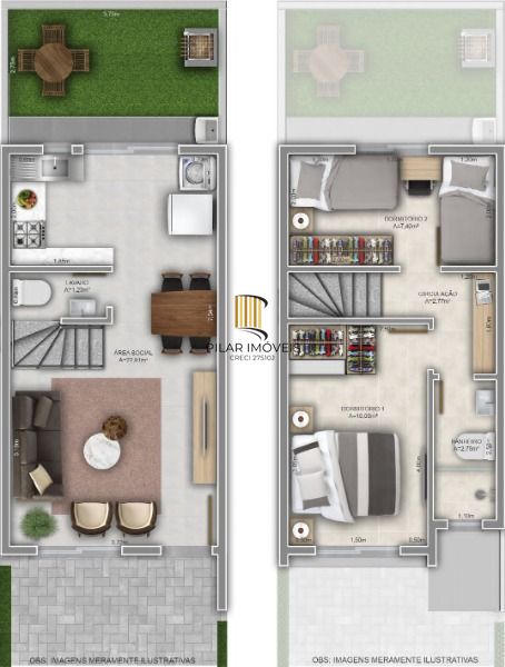 Casa Condominio em Porto Alegre, no bairro Vila Nova, com 2 dormitório(s), e 2 b