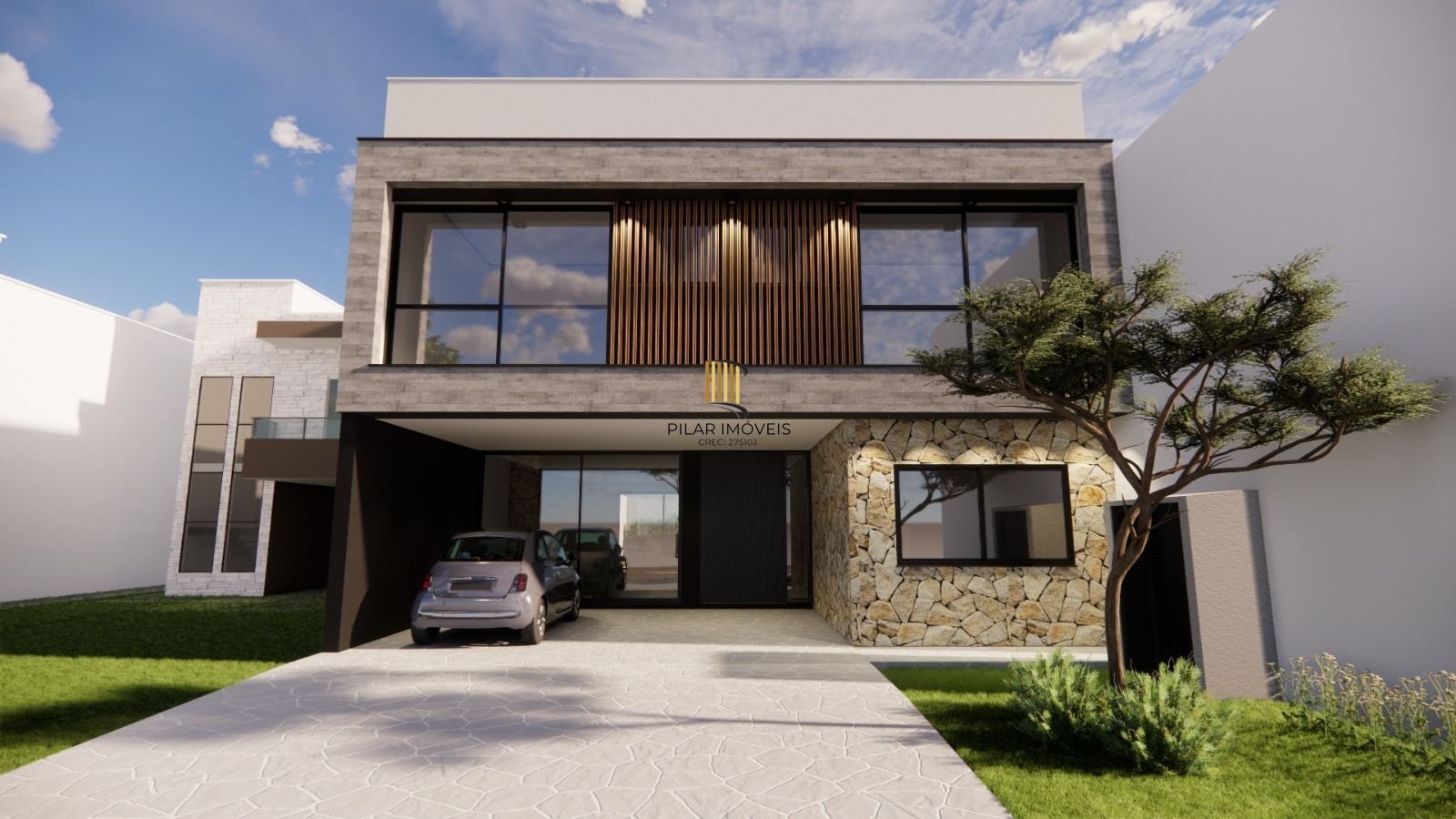 Excelente casa em condomínio com 3 suítes e 4 vagas, com 237,2m² de área privativa em terreno de 649,75m². - Pilar Imóveis