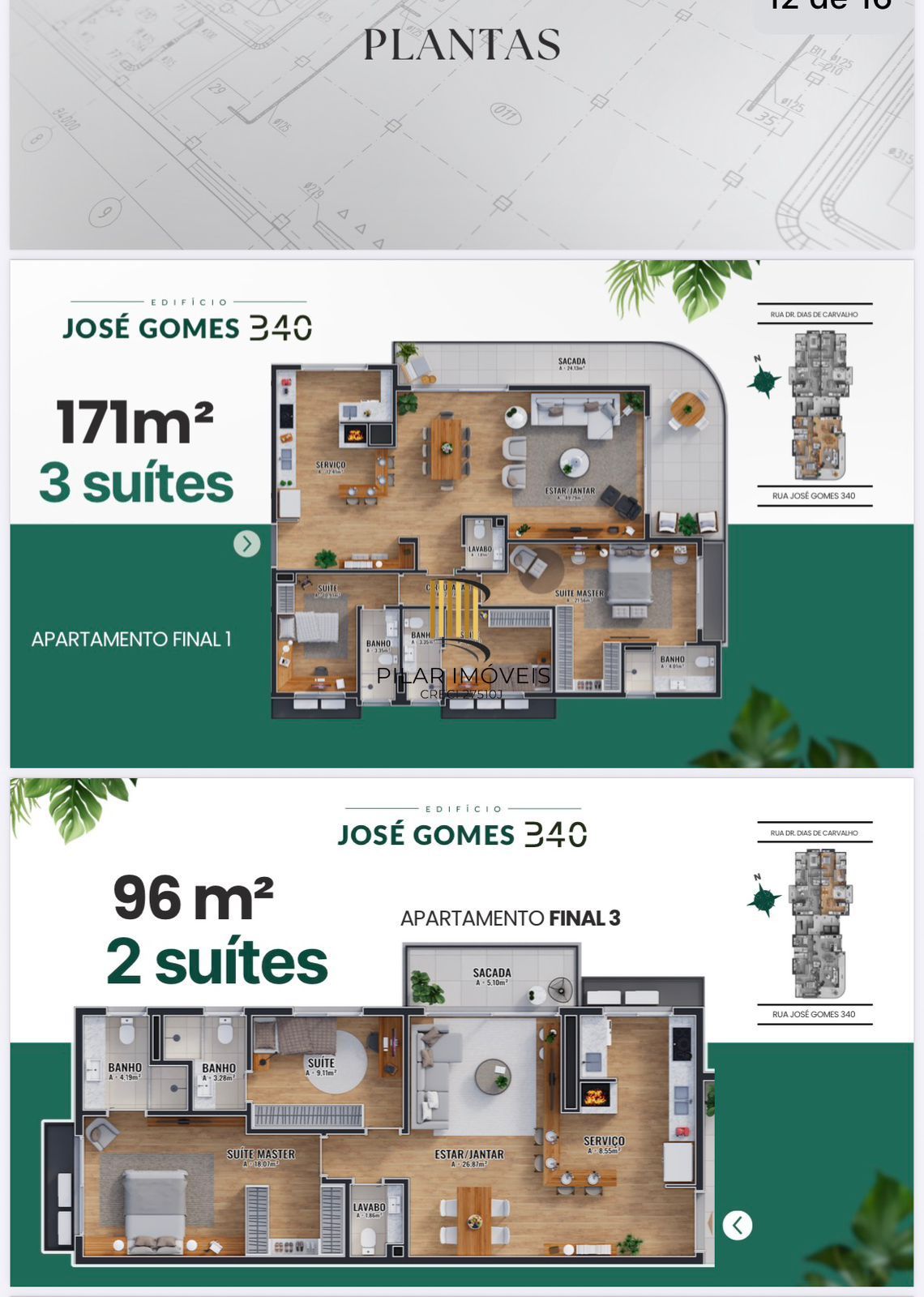 Jose gomes 340-Apartamentos de 96 até 171m²-2ou3 suítes-2 vagas-bairro Tristeza