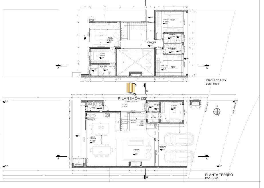 Excelente casa em condomínio com 3 suítes e 4 vagas, com 237,2m² de área privativa em terreno de 649,75m².