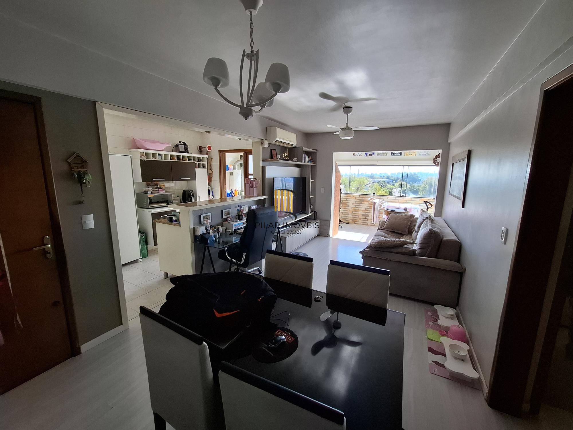 Apartamento amplo de 1 dormitório, 1 vaga, churrasqueira e área de serviço separada. - Pilar Imóveis