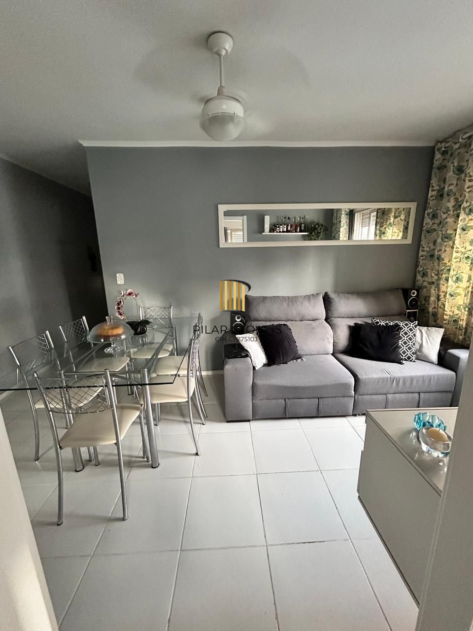 Vendo apartamento semi mobiliado, 1 dorm. , sala, quarto, banheiro, lavanderia, 4°. - Pilar Imóveis