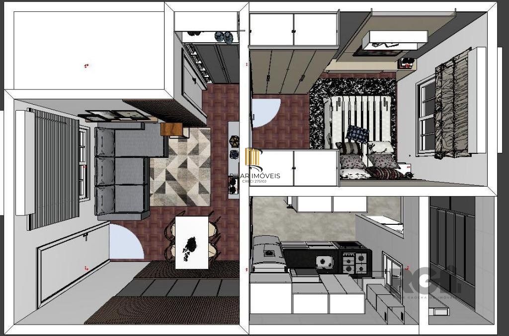 Apartamento 1 dormitório no bairro Jardim Europa