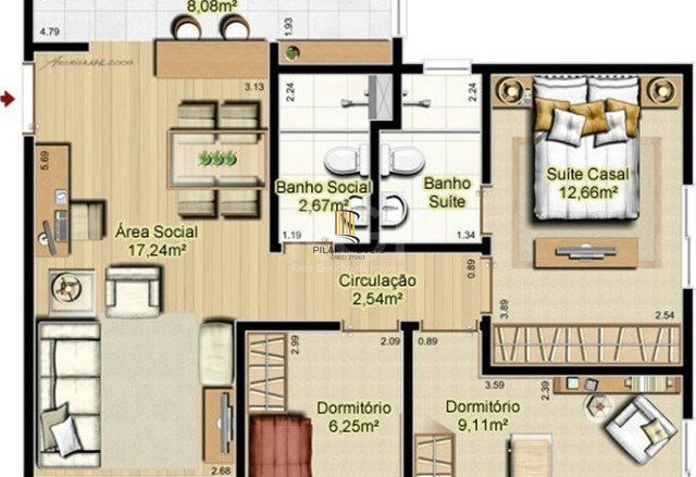 Apartamento para Venda - 69m², 3 dormitórios, sendo 1 suites, 1 vaga - Jardim Carvalho