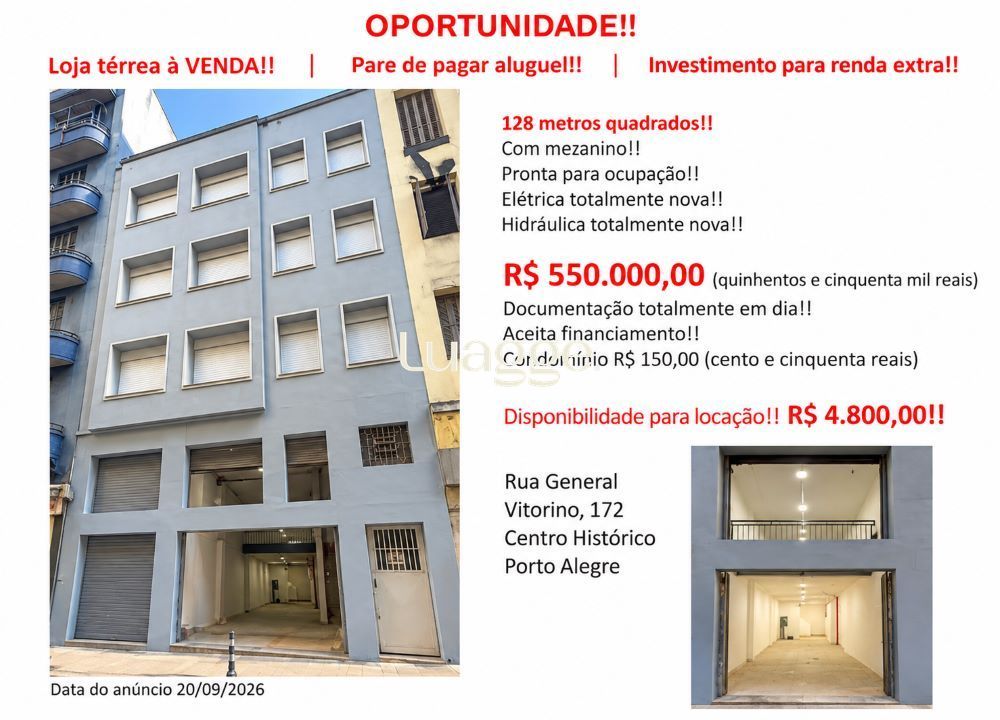 VENDE-SE LOJA COMERCIAL CENTRO HISTORICO