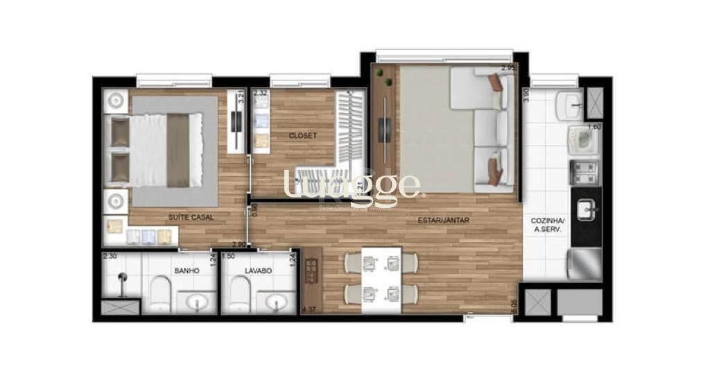 Apartamento à venda com 1 quarto, 54m² - Foto 6