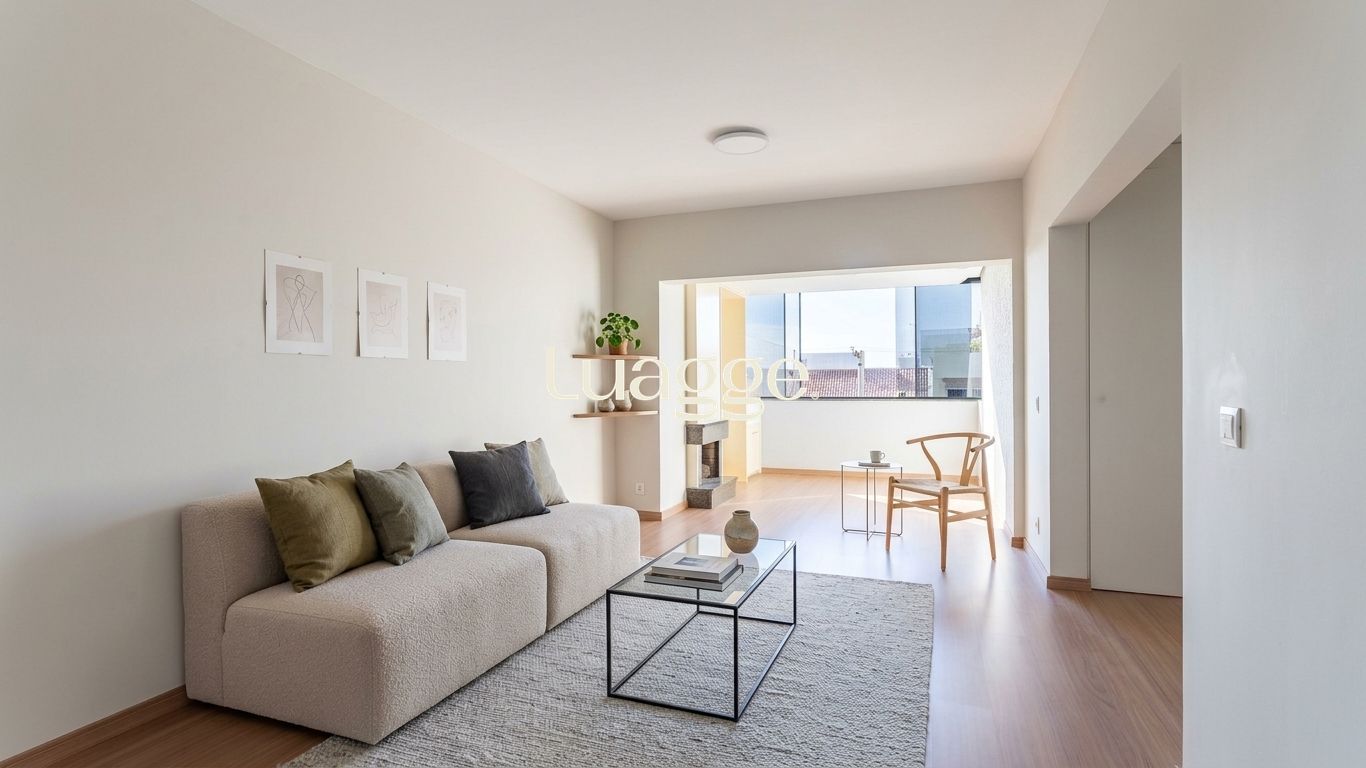 Apartamento 2 dormitórios, 1 suíte, com lareira e living para 2 ambientes