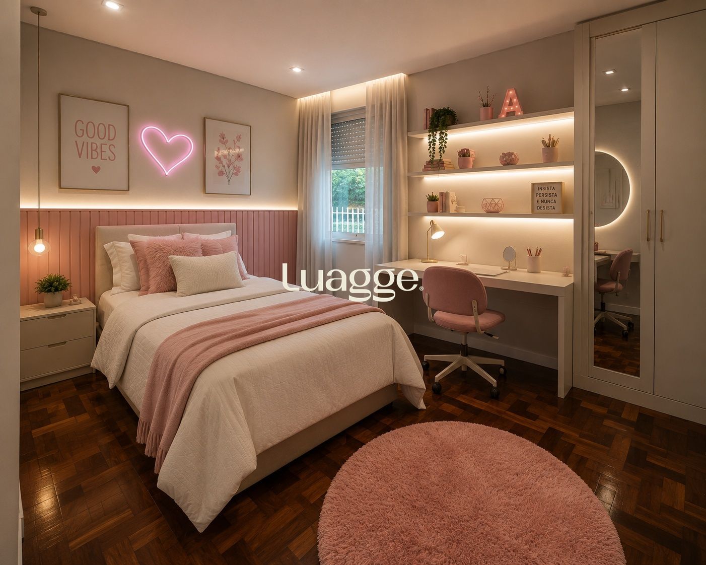 Sugestão de decoração por IA. Mobílias e projeto não inclusos.