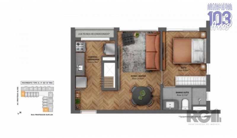 Apartamento, 1 quarto, 34 m² - Foto 3