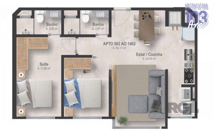 Apartamento, 2 quartos, 80 m² - Foto 3