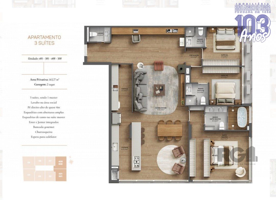 Apartamento, 3 quartos, 163 m² - Foto 3