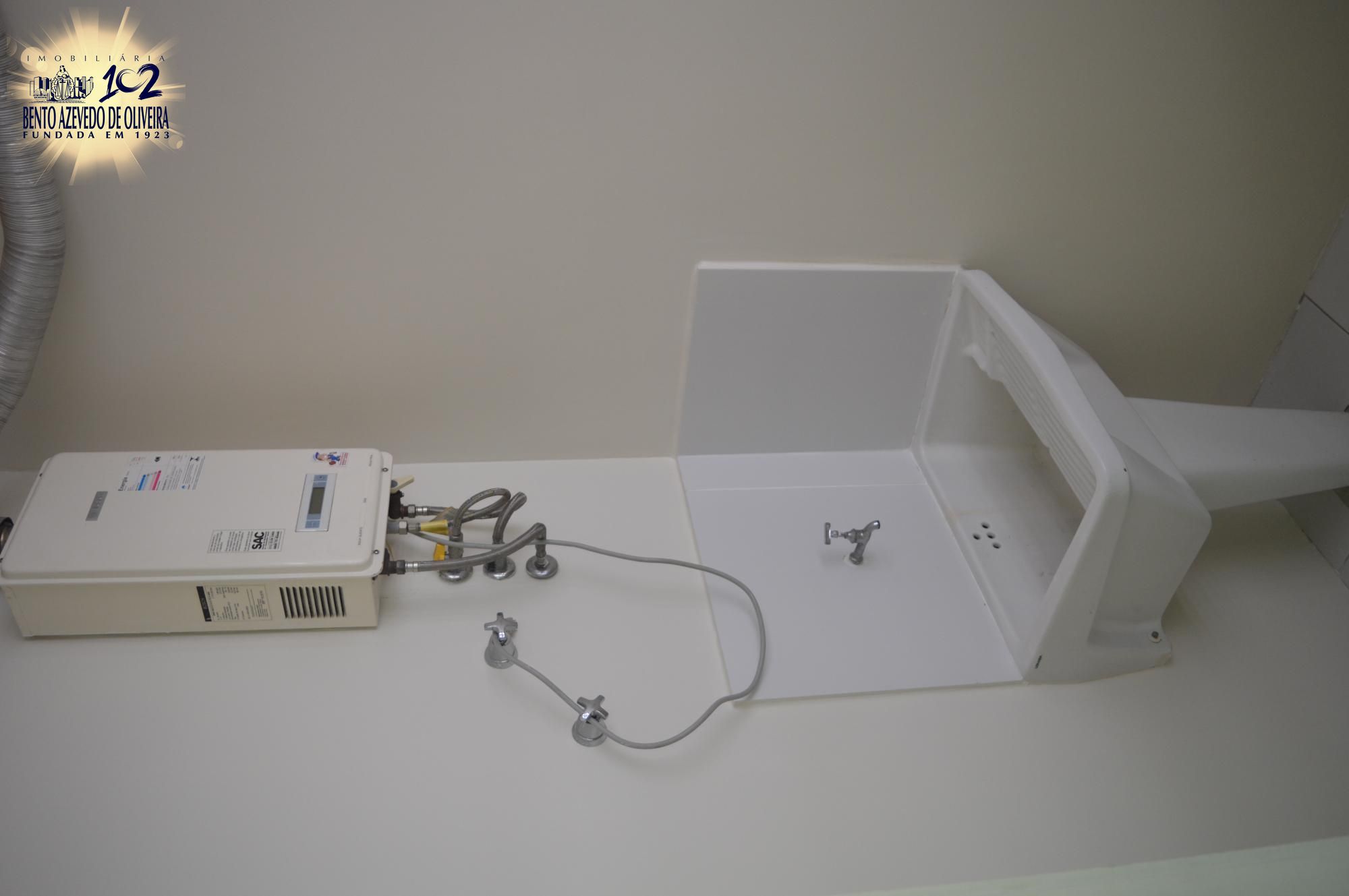 área de serviço com aquecedor