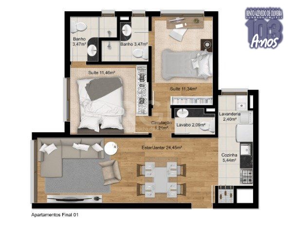 Apartamento, 2 quartos, 78 m² - Foto 23
