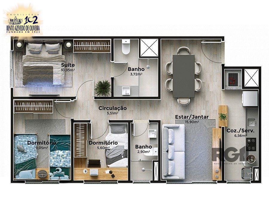 Apartamento, 3 quartos, 71 m² - Foto 2