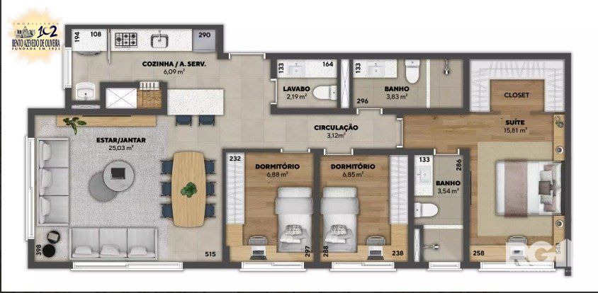 Apartamento, 3 quartos, 87 m² - Foto 2