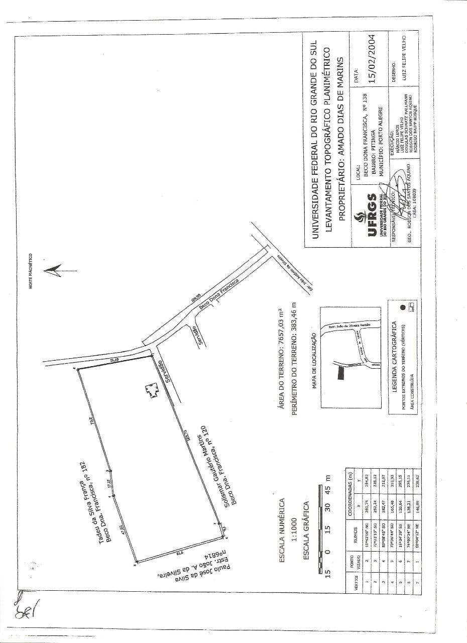 Terreno residencial com 7.657,03 m² no Bairro pitinga- Porto Alegre