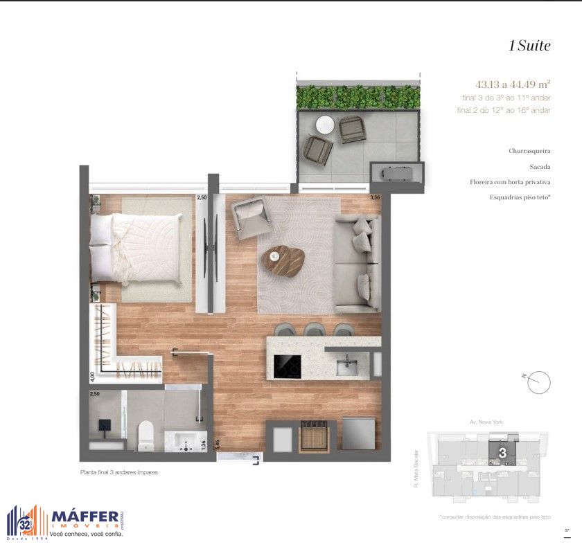 Apartamento, 1 quarto, 43 m² - Foto 4