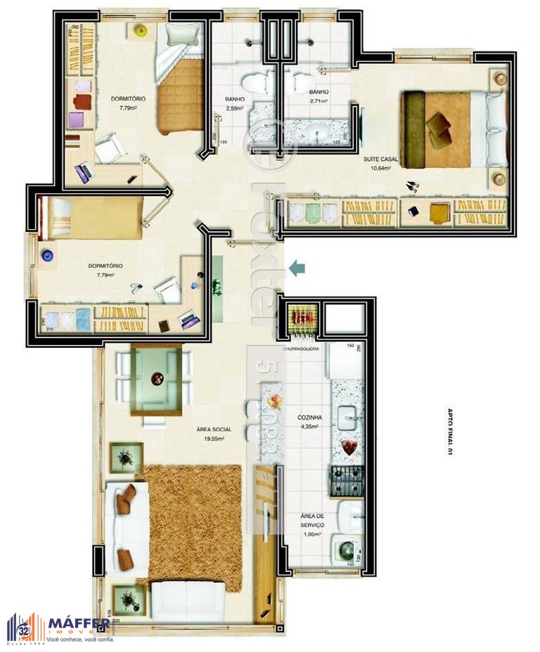Apartamento, 3 quartos, 67 m² - Foto 21