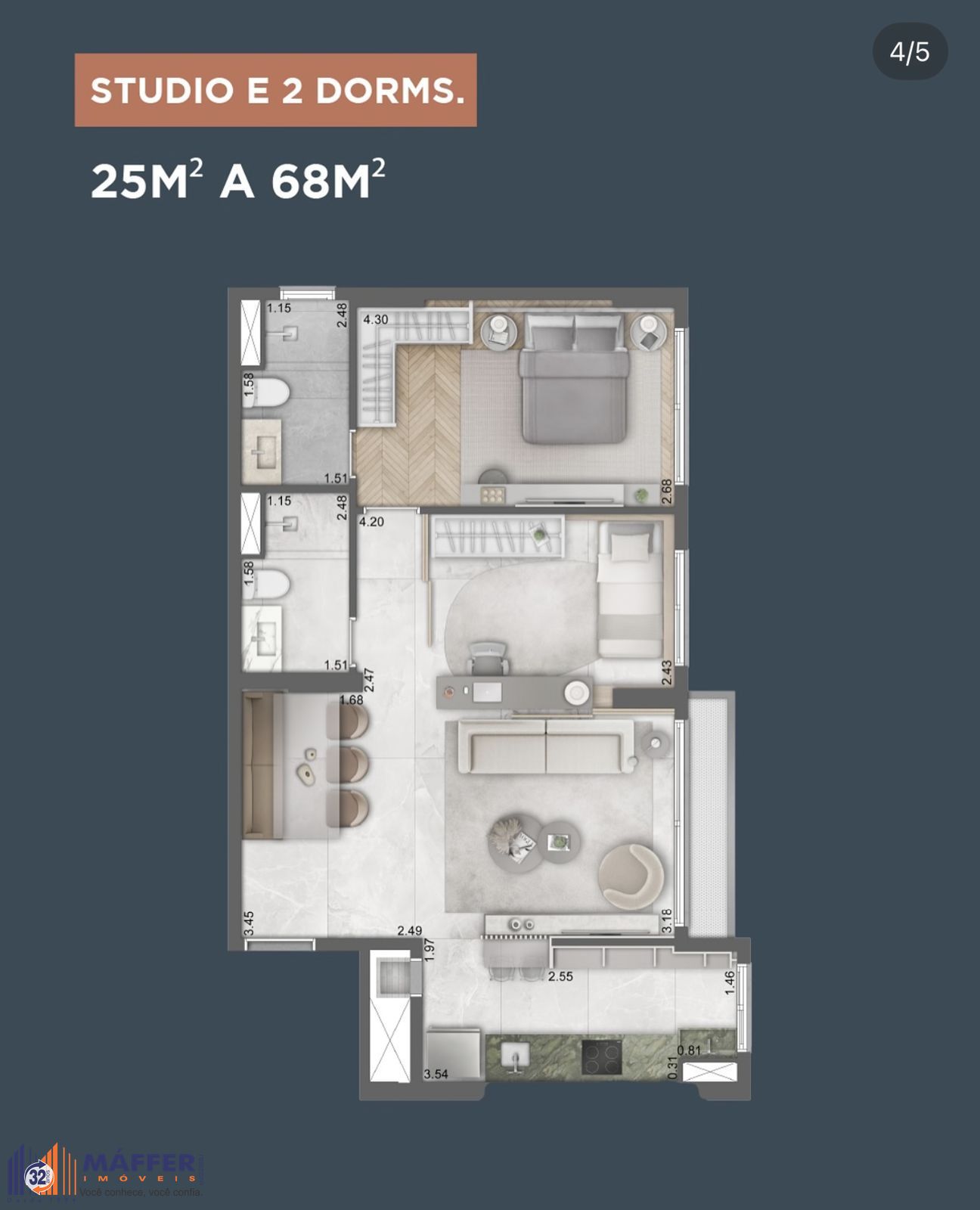 Loft no Vista Nova Carlos Gomes, 1 quarto, à venda, 36 m², Petrópolis - Porto Alegre — foto 3