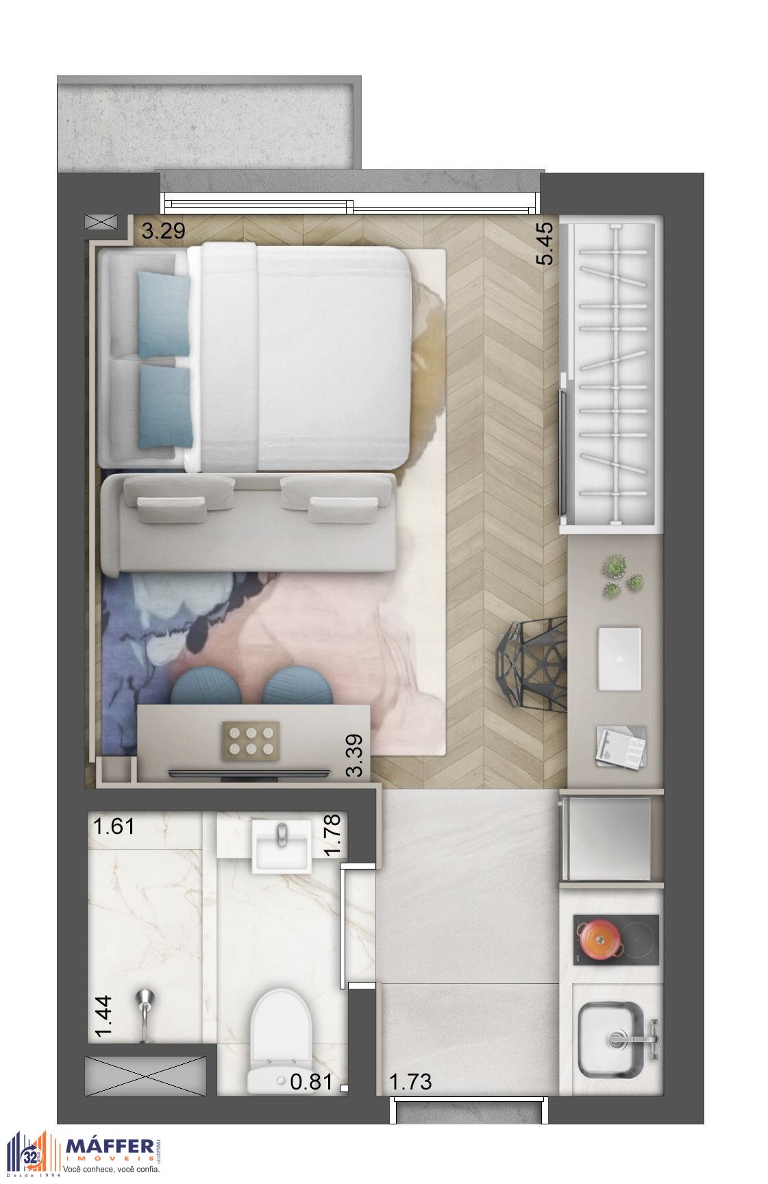 Apartamento, 1 quarto, 22 m² - Foto 8