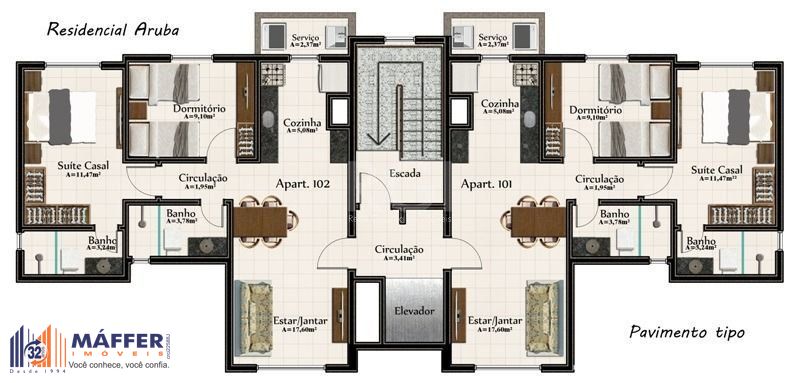 Cobertura, 2 quartos, à venda, 131 m², Vila Silveira Martins - Cachoeirinha — foto 2