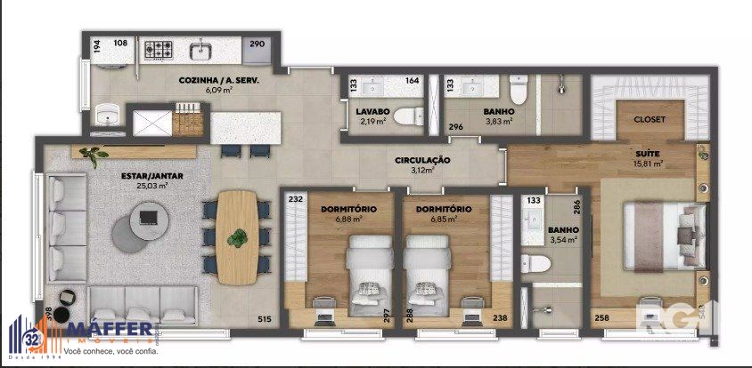 Apartamento, 3 quartos, à venda, 88 m², Estância Velha - Canoas — foto 2