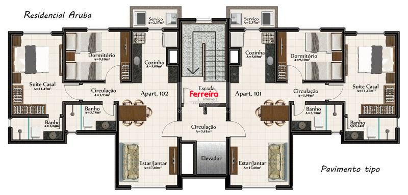 Cobertura, 2 quartos, à venda, 131 m², Vila Silveira Martins - Cachoeirinha — foto 2