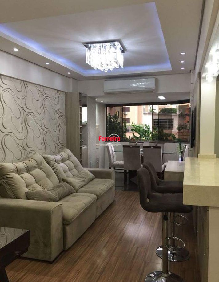 Apartamento 2 dorm, varanda integrada com churrasqueira no centro Cachoeirinha