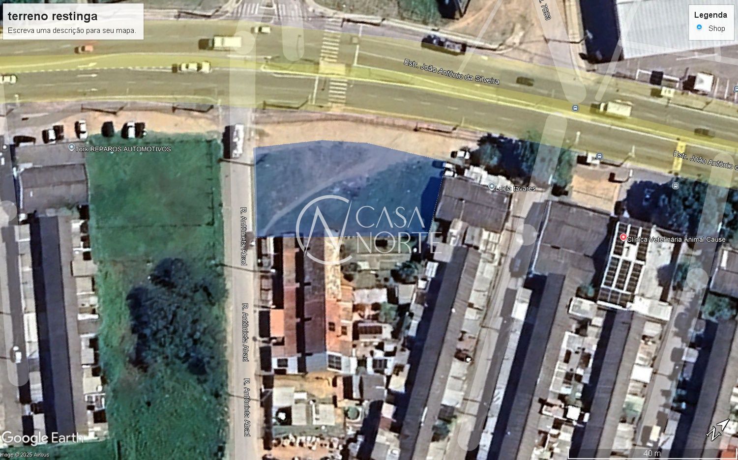 Terreno à venda  com 796m², Avenida João Antônio Silveira no bairro Restinga em Porto Alegre