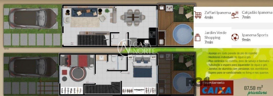 Casa de Condomínio à venda com 2 quartos, 87m², Estrada Cristiano Kraemer no bairro Vila Nova em Porto Alegre