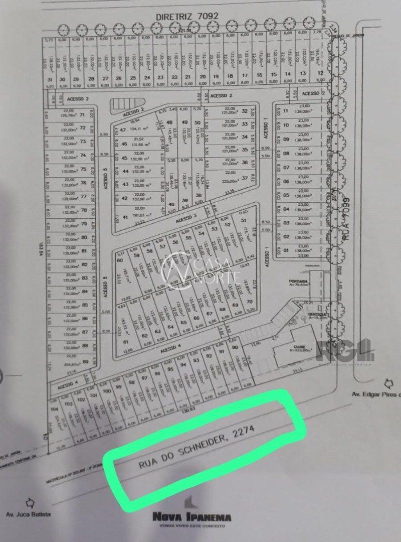 Terreno à venda  com 138m², Rua do Schneider no bairro Hípica em Porto Alegre