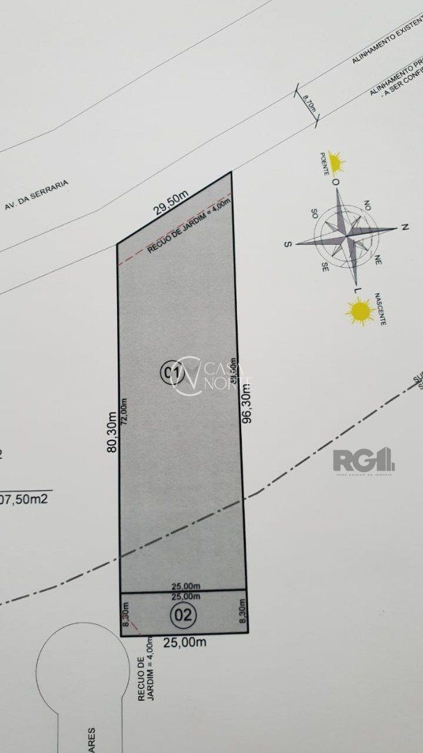 Terreno à venda  com 2200m², Avenida da Serraria no bairro Espírito Santo em Porto Alegre