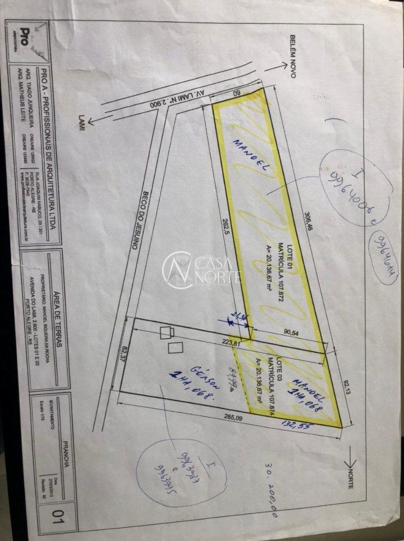 Terreno à venda  com 30204m², Avenida do Lami no bairro Lageado em Porto Alegre