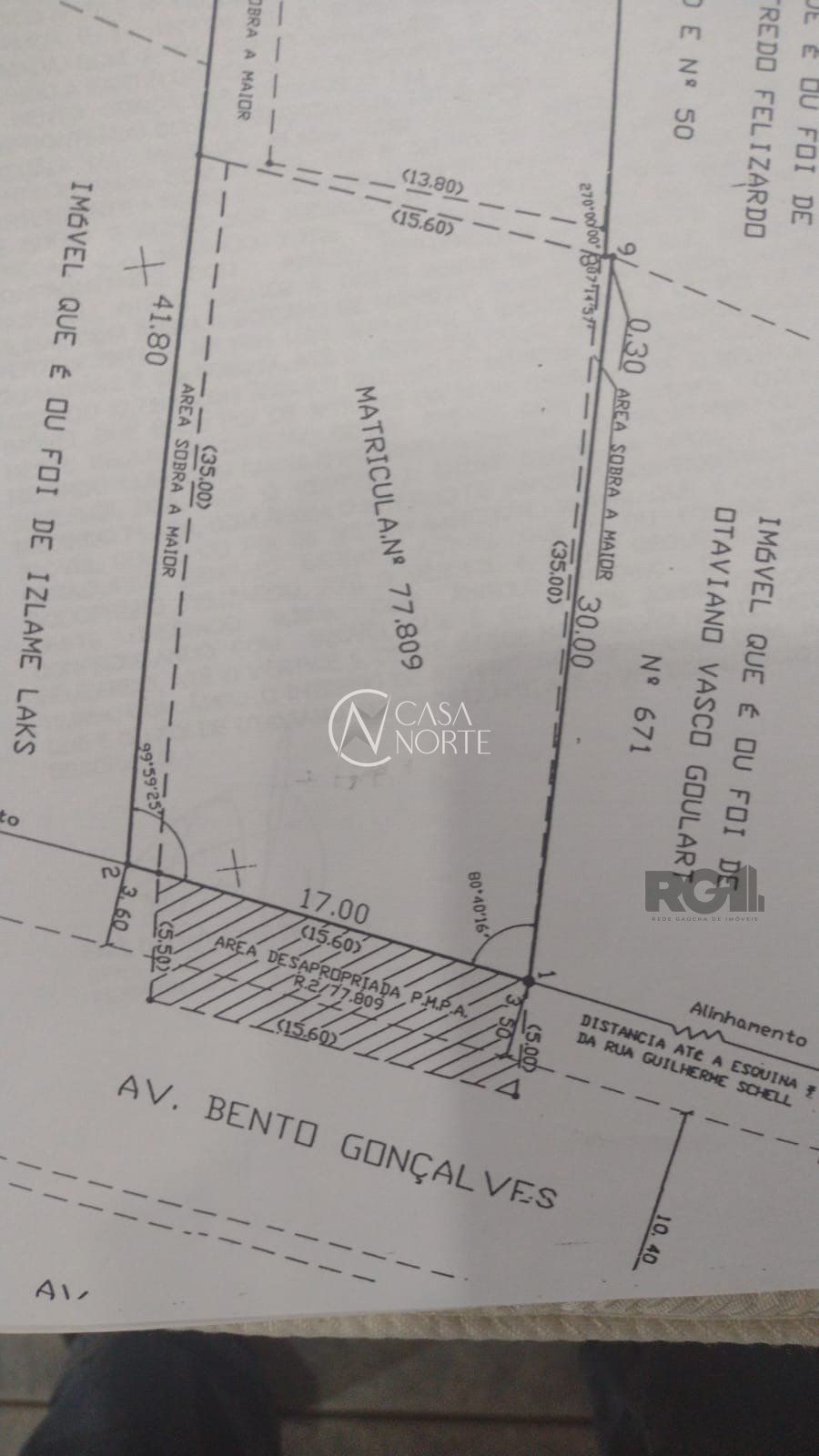 Terreno à venda  com 1020m², Avenida Bento Gonçalves no bairro Partenon em Porto Alegre