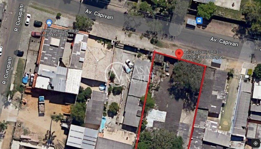 Terreno à venda  com 976m², Avenida Capivari no bairro Cristal em Porto Alegre