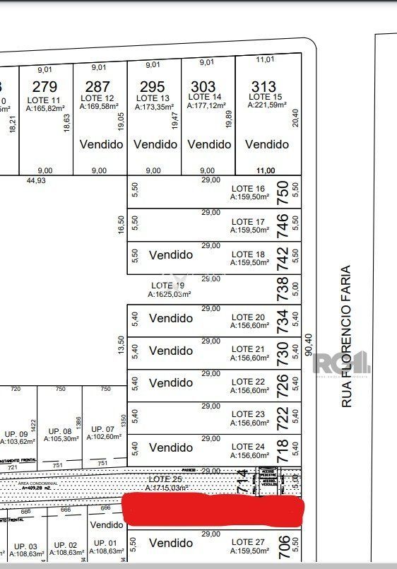 Terreno à venda  com 159m², Rua Florencio Farias no bairro Belém Novo em Porto Alegre