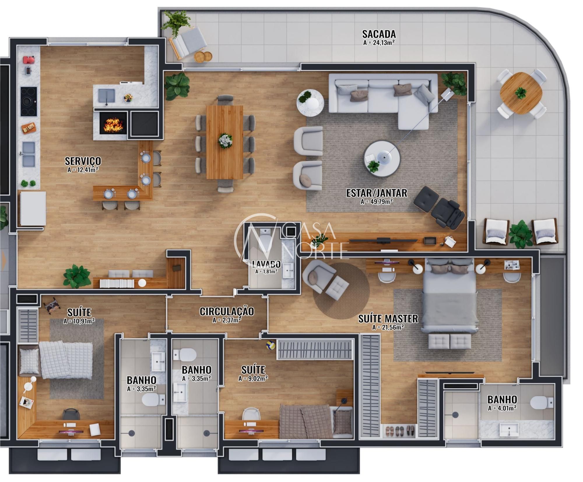 Apartamento à venda com 3 quartos, 171m², 3 suítes, 2 vagas, Rua José Gomes no bairro Tristeza em Porto Alegre