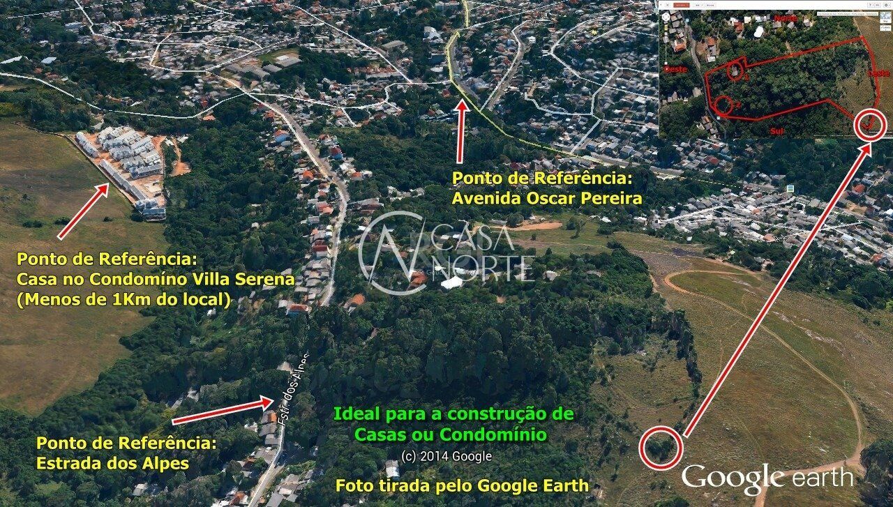 Terreno à venda  com 9187m², Estrada dos Alpes no bairro Cascata em Porto Alegre