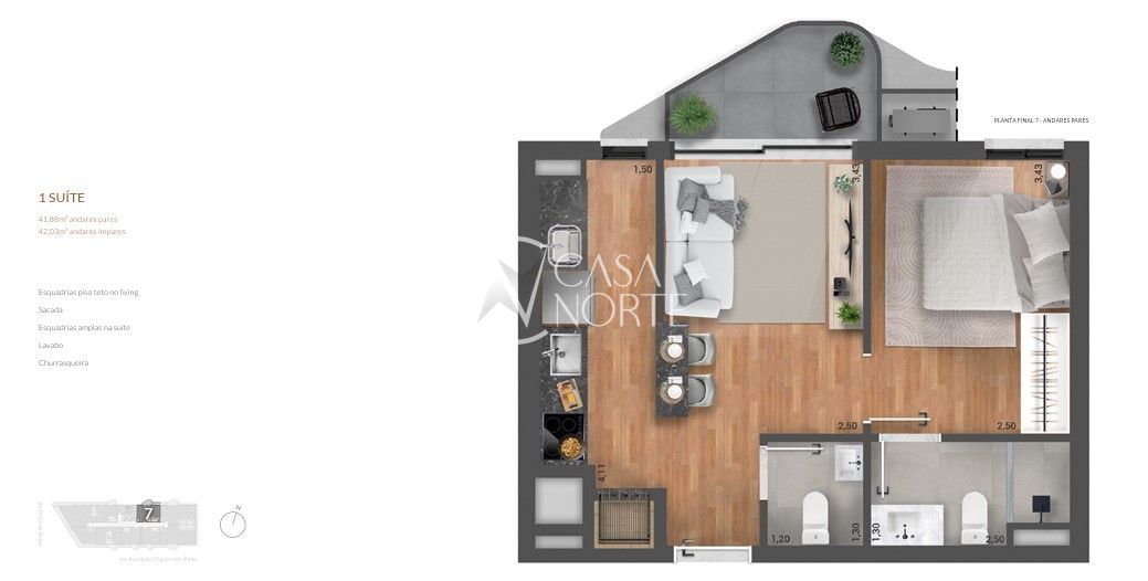 Apartamento à venda com 1 quarto, 42m², 1 suíte, Praia de Belas no bairro Praia de Belas em Porto Alegre