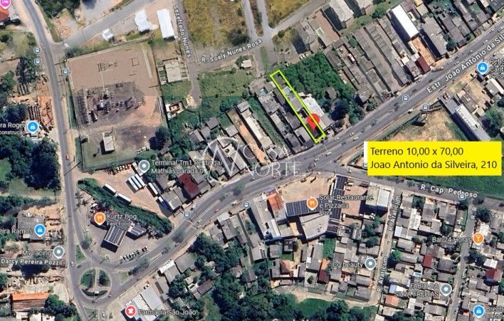 Terreno Comercial à venda  com 695m², Avenida João Antônio Silveira no bairro Restinga em Porto Alegre