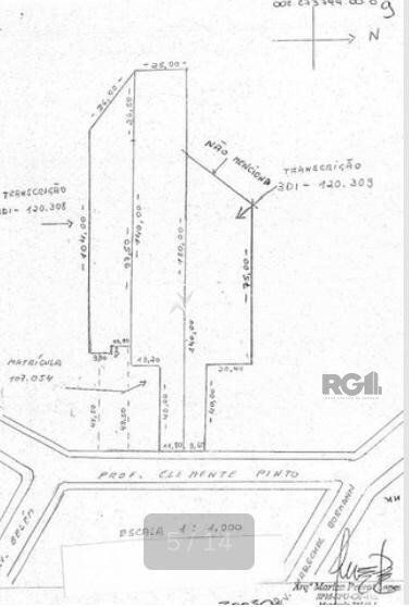 Terreno à venda  com 11460m², Rua Professor Clemente Pinto no bairro Medianeira em Porto Alegre
