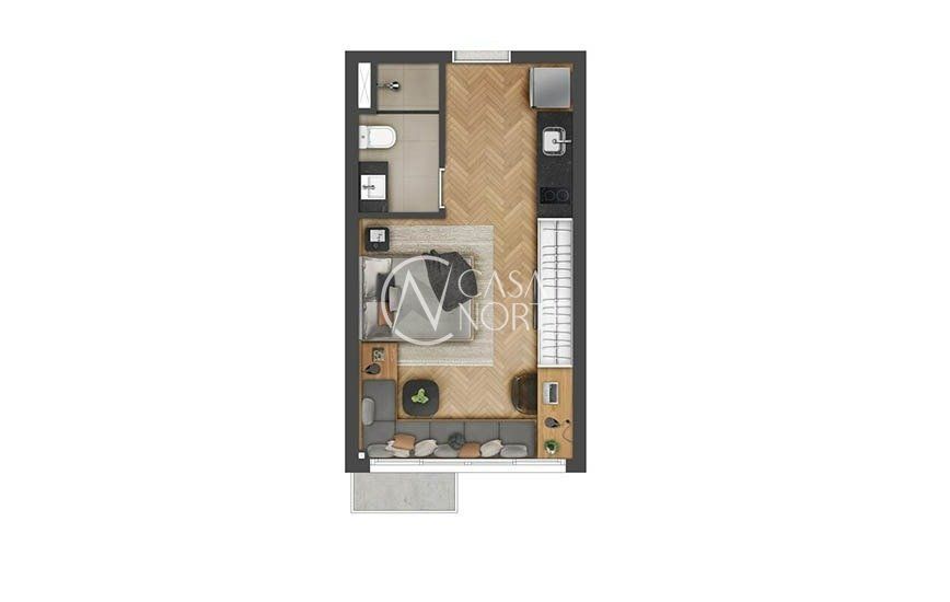 Loft à venda com 1 quarto, 27m², 1 vaga, Rua José do Patrocinio no bairro Cidade Baixa em Porto Alegre