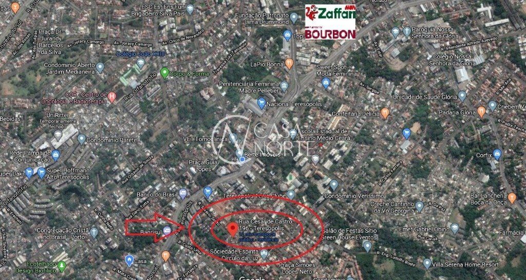 Terreno à venda  com 204m², Rua Cesar de Castro no bairro Teresópolis em Porto Alegre